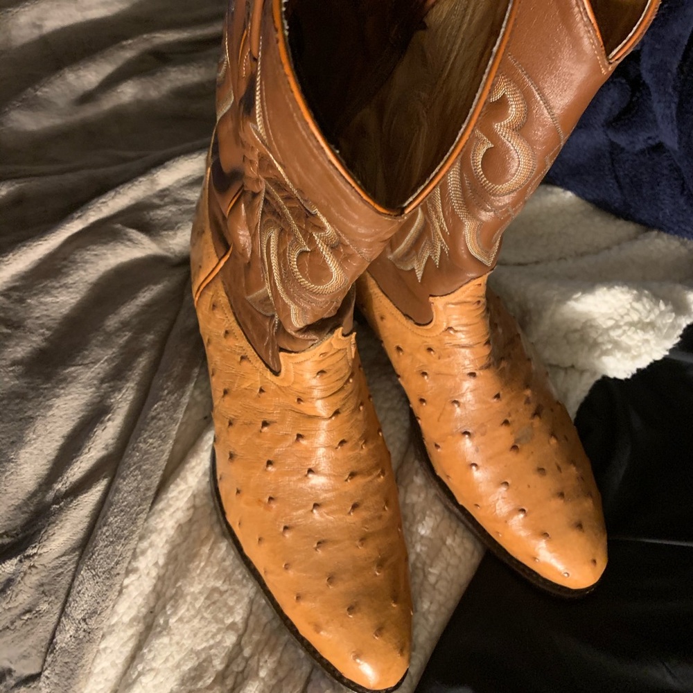 Tony Lama ostrich cowboy boots 13 D